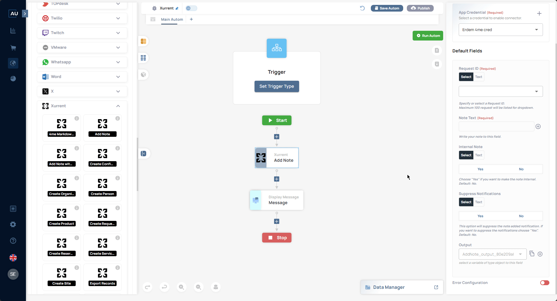 Xurrent — Add Note