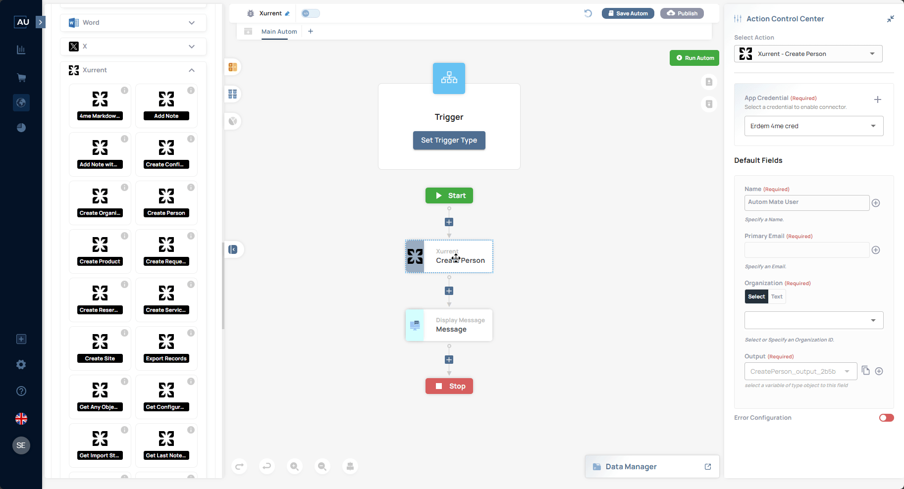 Xurrent — Create Person