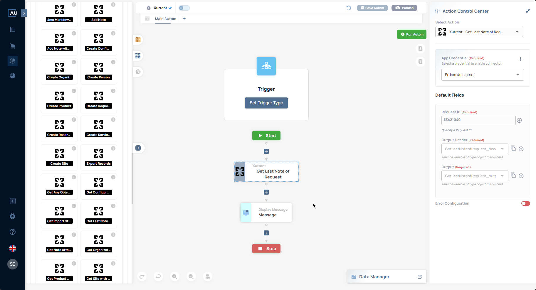 Xurrent — Get Last Note of Request