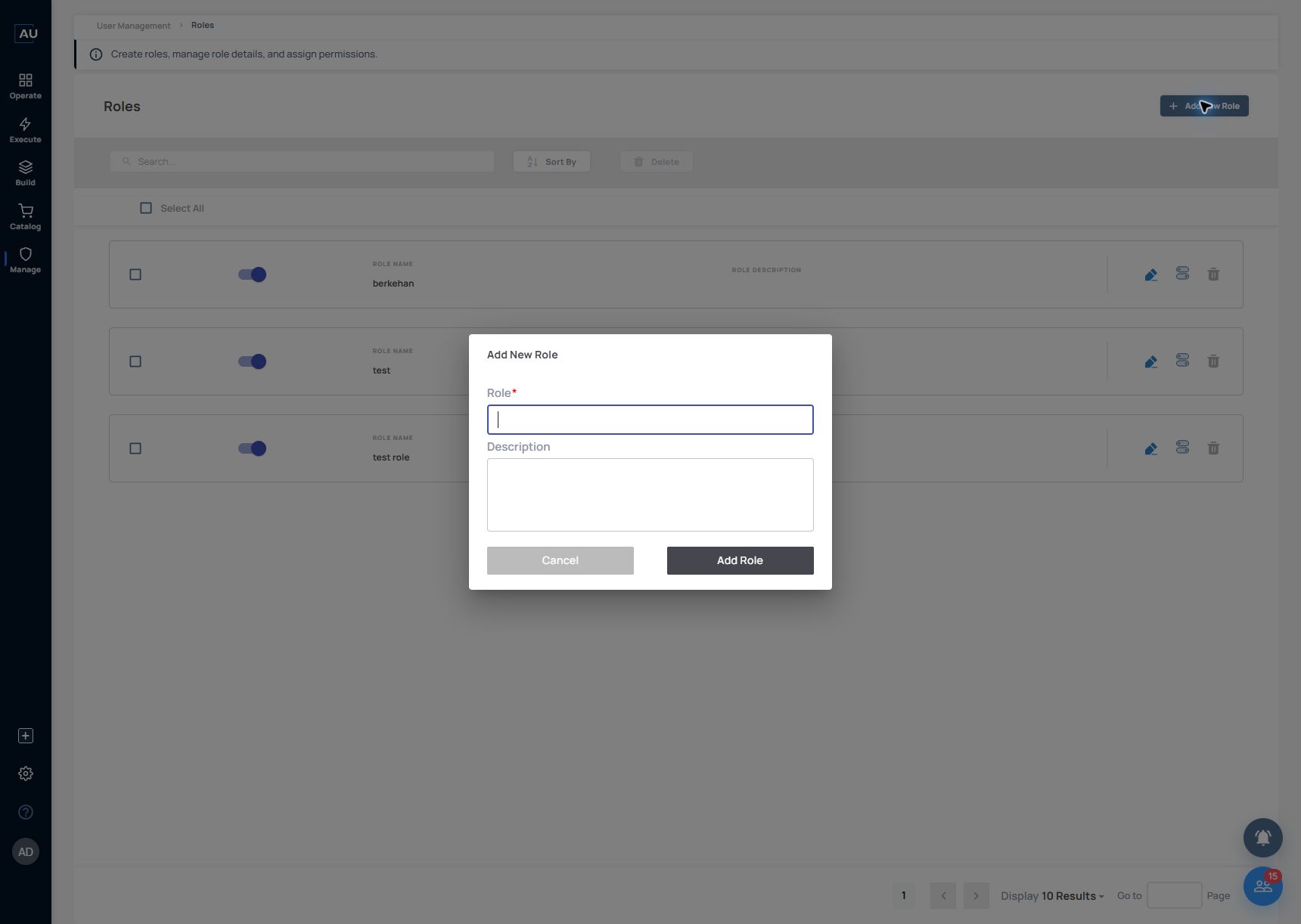 Give a role a clear name and purpose before selecting permissions.